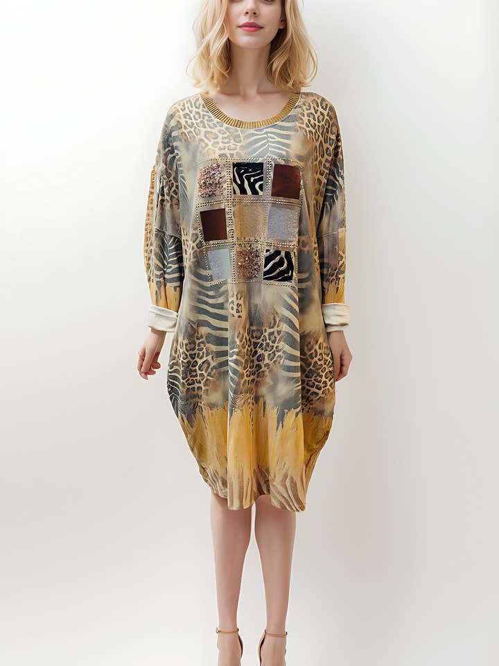 Leopard Zebra Print MIDI Dress for wholesale by Misstreat