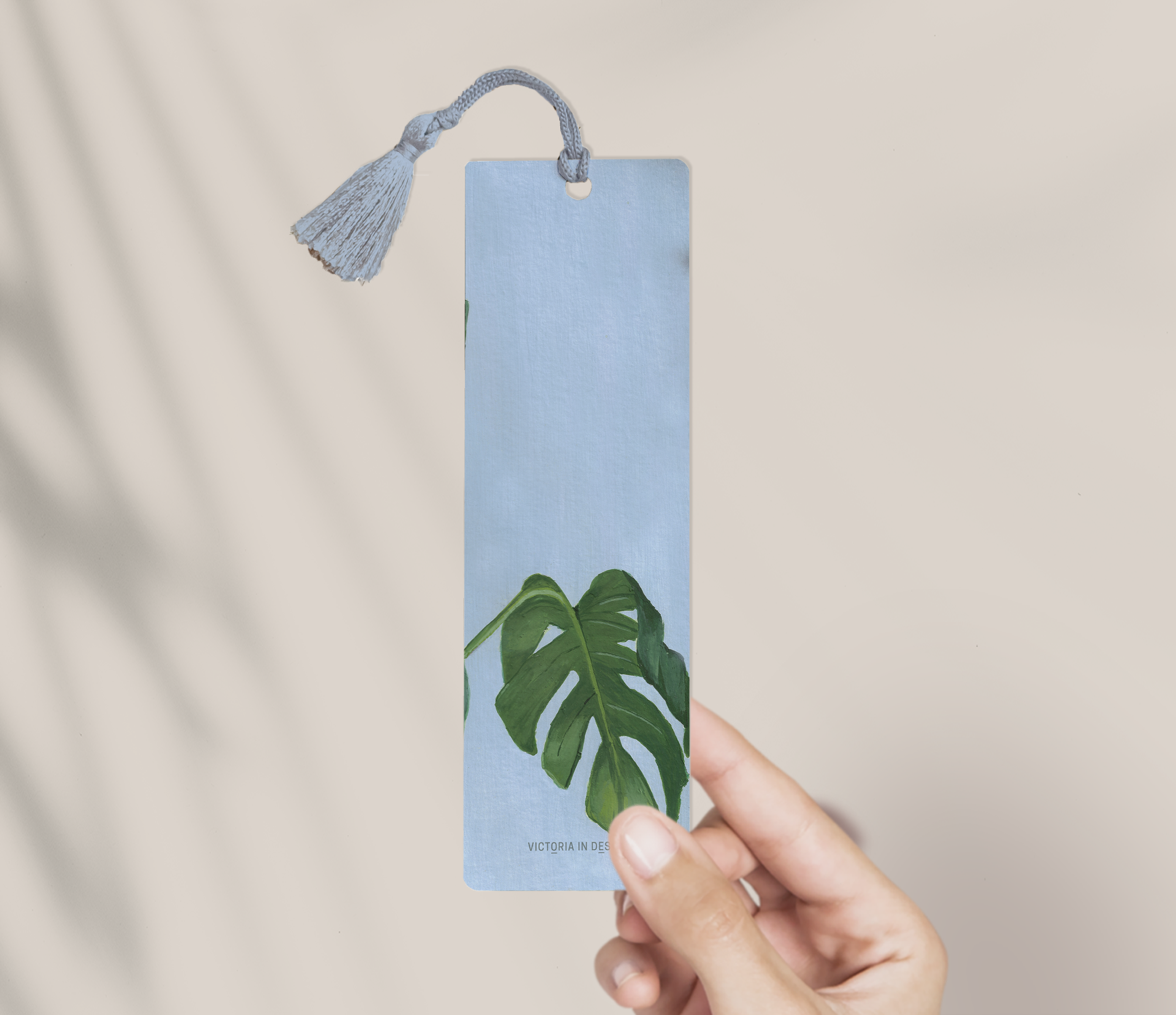 Victoria in Design - Wholesale Bookmark - Mon Monstera Bookmark with Tassel1