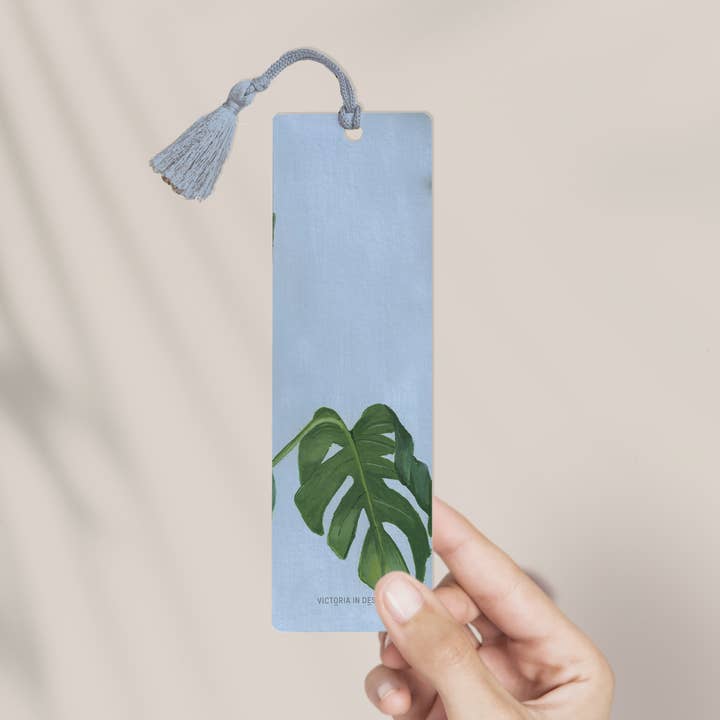 Victoria in Design - Wholesale Bookmark - Mon Monstera Bookmark with Tassel1