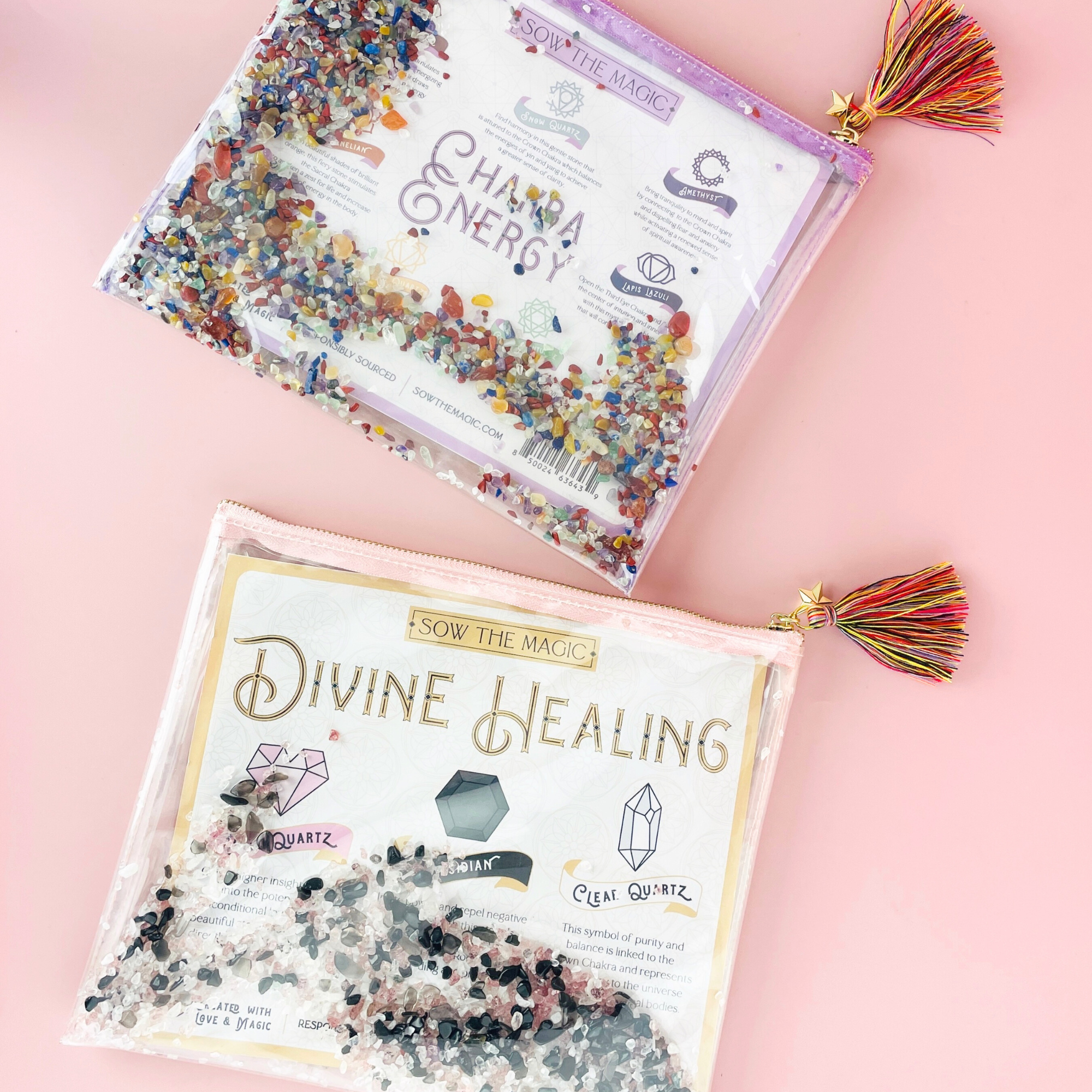 Sow the Magic - Wholesale Makeup/Cosmetic Bag - Chakra Energy Gemstone Cosmetic Bag6