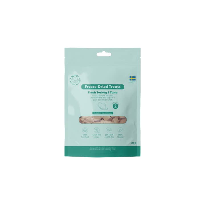 Finest Petfoods - Wholesale Pet Treats - Dog - Buddy Freeze-dried Treat Raw Turkey & Tuna 100 gr.1