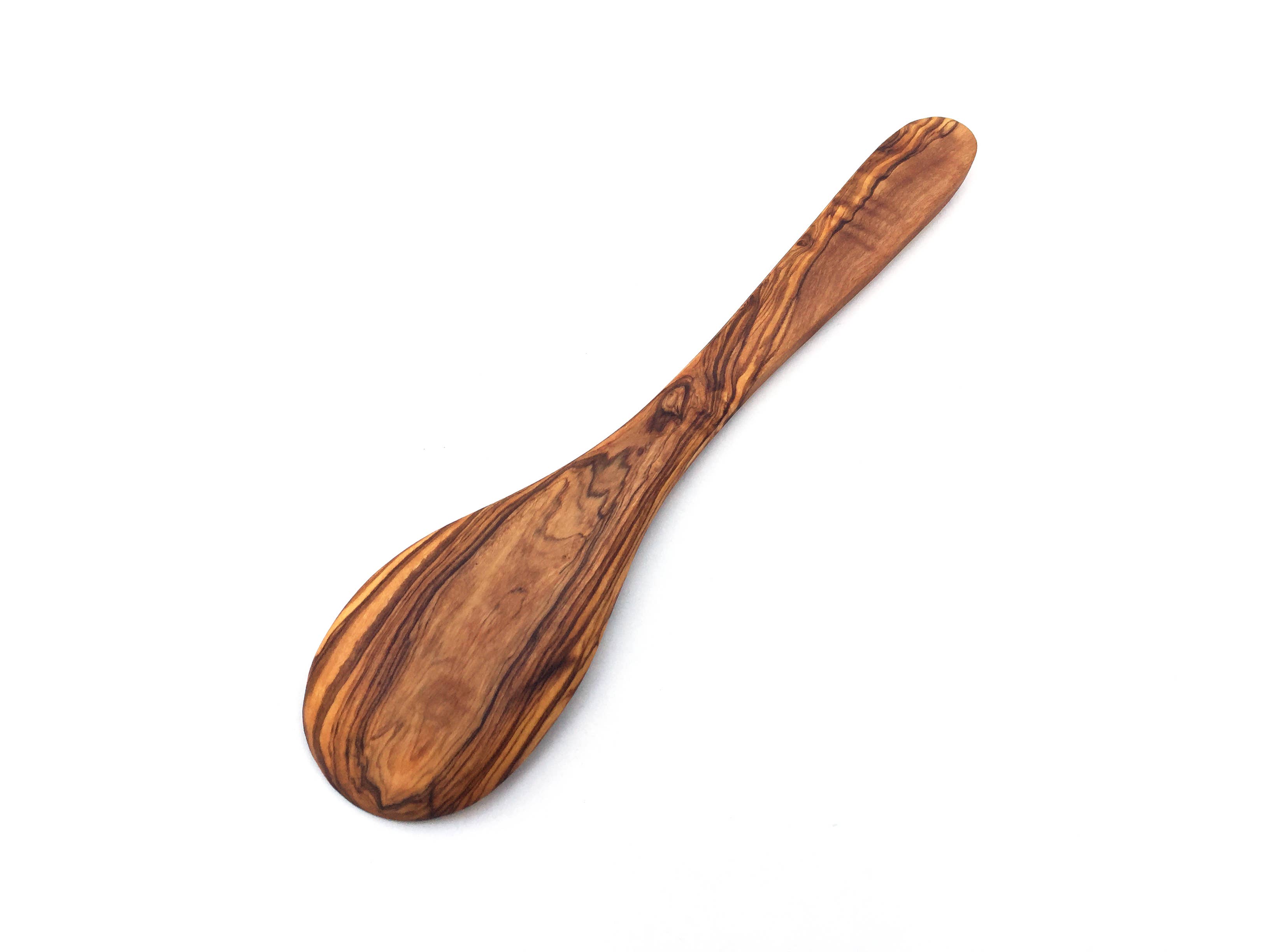 medina mood - Wholesale Kitchen Spoon - Hamburg cooking spoon with wide curved handle made of olive wood9