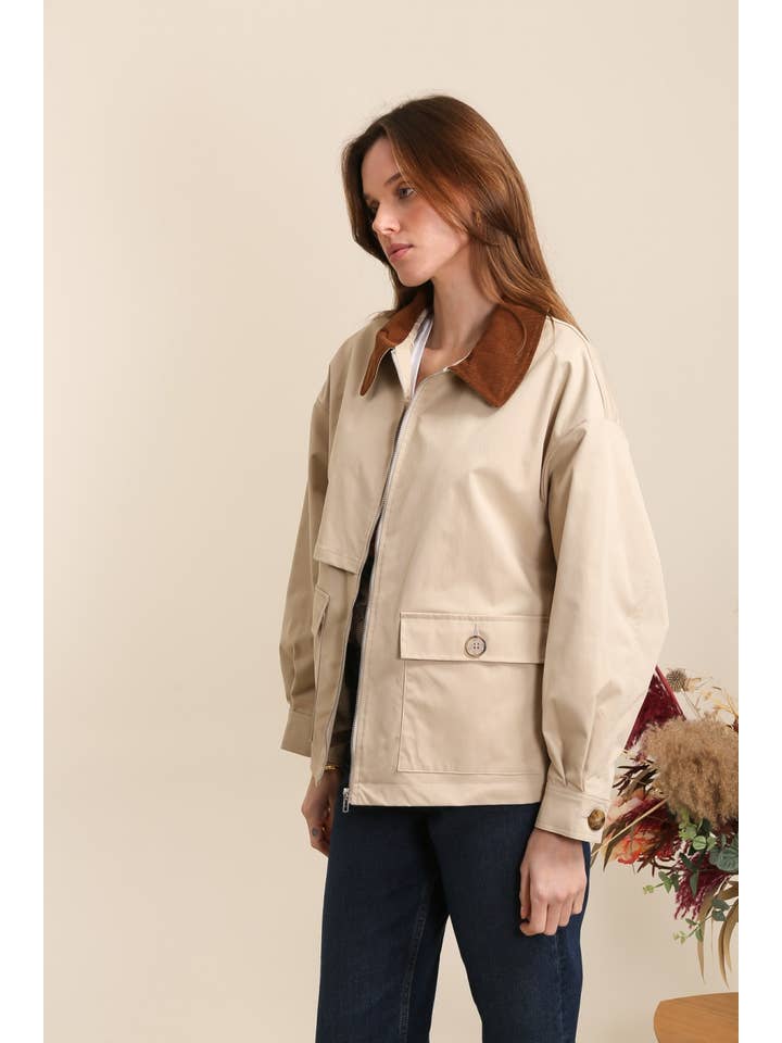 Attrait Paris - Wholesale Jacket - Women's - Short jacket with contrasting collar2