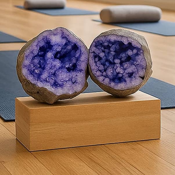 Geode Naturale Diviso-Cristallo Viola Decorativo #2 per la vendita all'ingrosso da parte di Etnico del Mondo