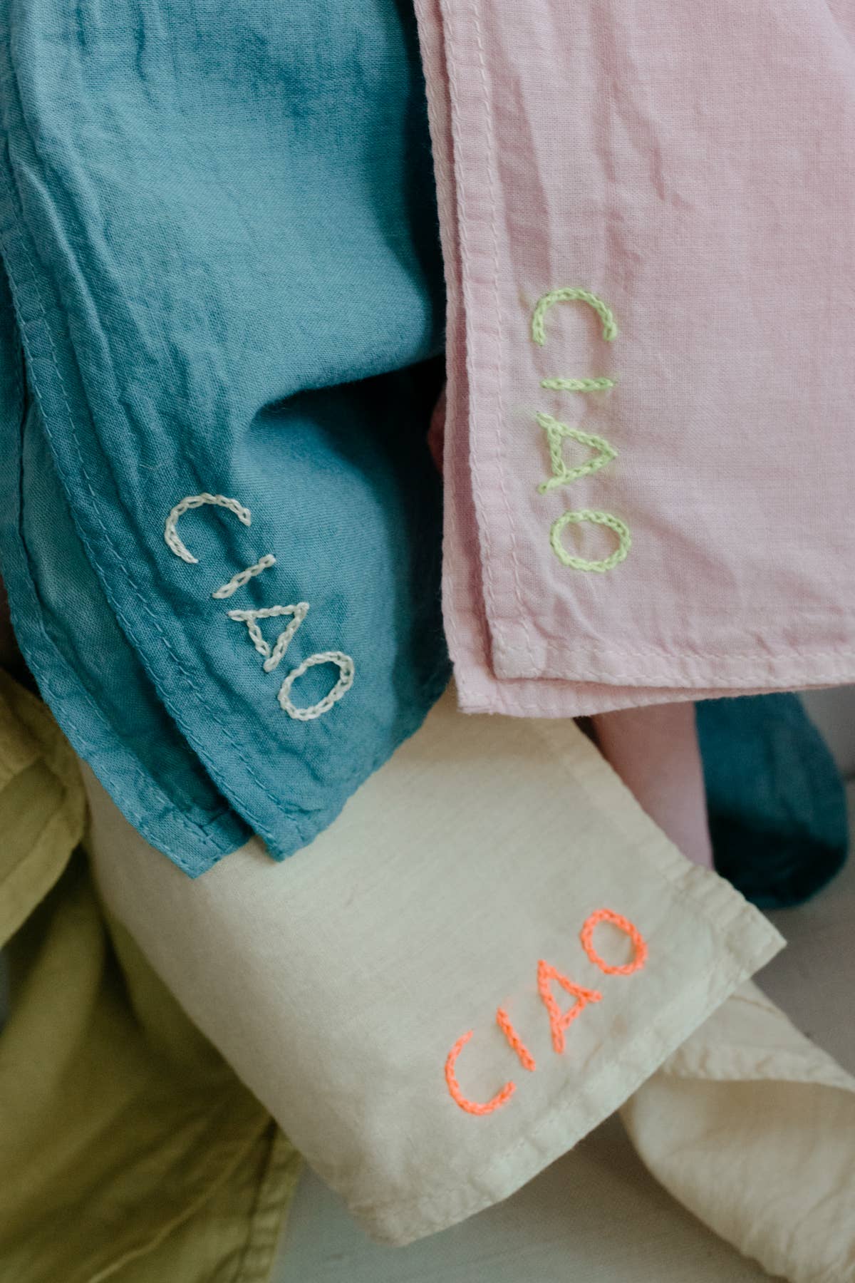 Eloise et moi - Wholesale Bandana - Women's - Hand embroidered organic cotton bandana - CIAO bandana13