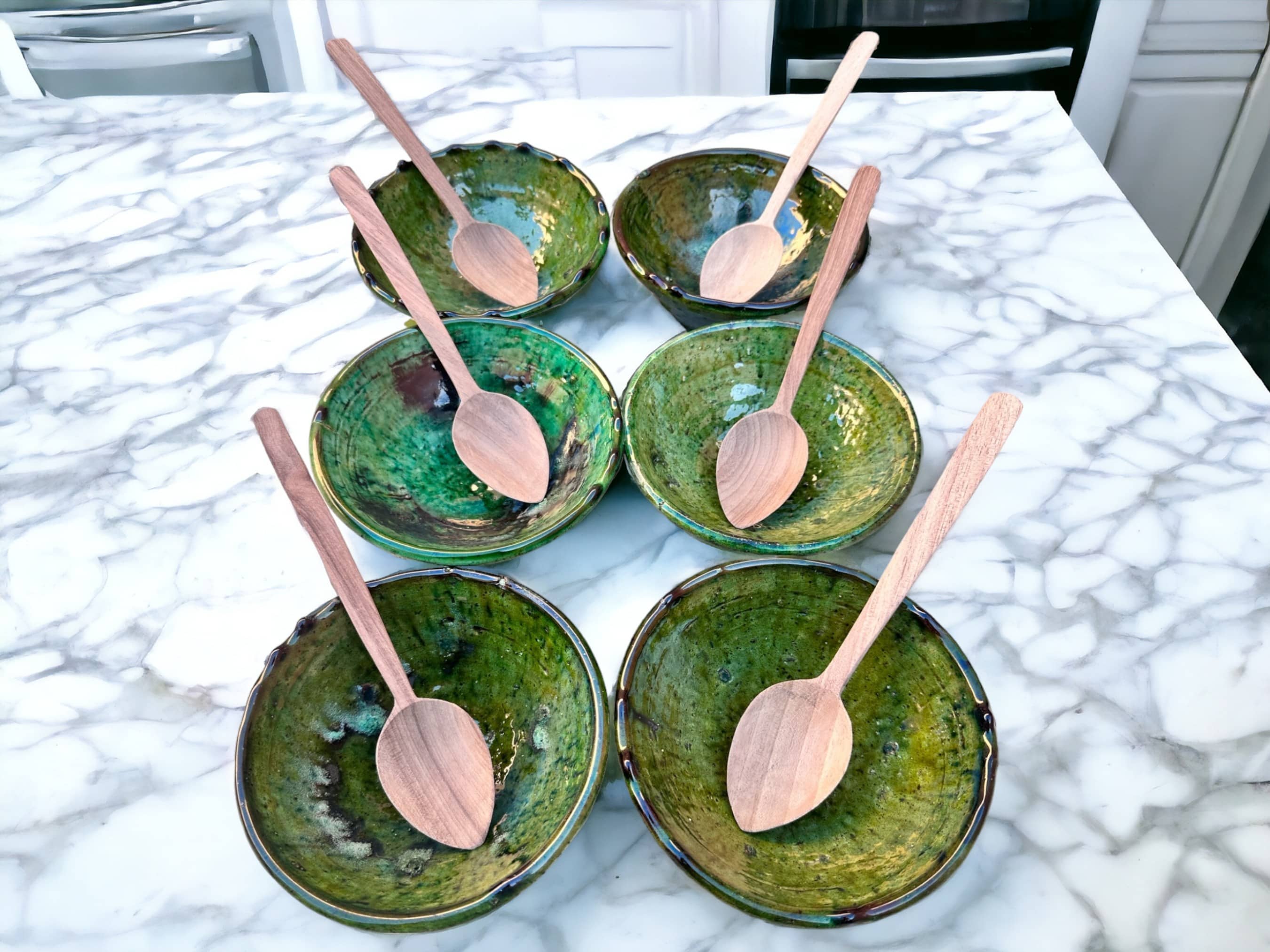 Moroccantastics - Wholesale Bowl - Handmade Bowls, Tamegroute Bowls Green Glazed Pottery1