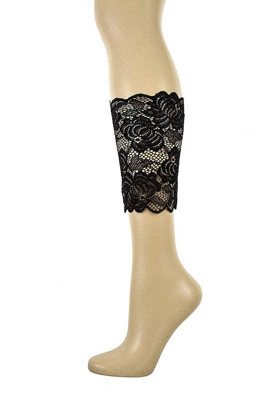 Andrea Bijoux – Großhandel Socken – Damen – Stiefelmanschette mit floralem Spitzenmuster0