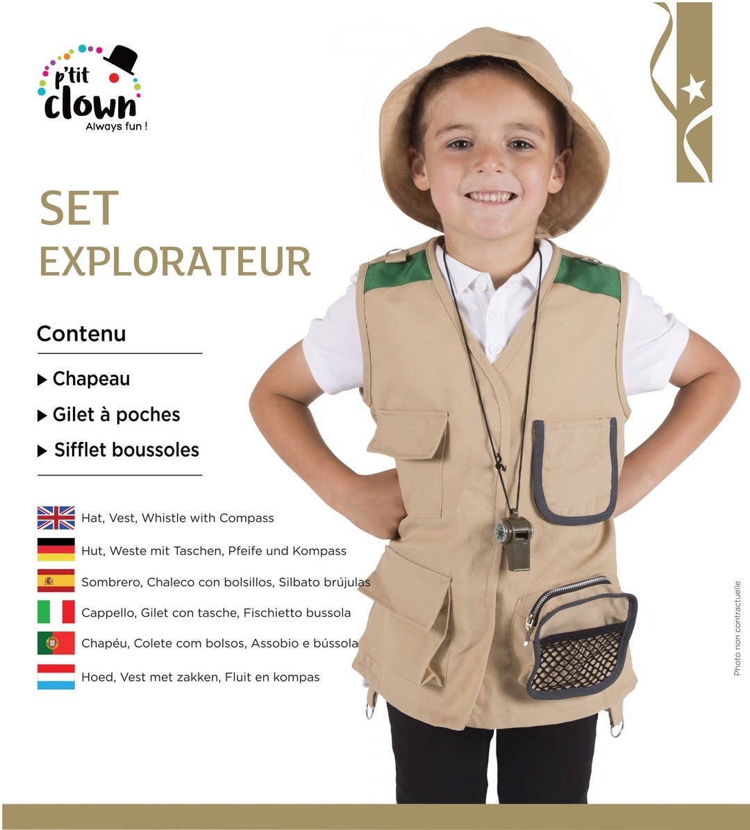 P'tit Clown - Wholesale Costume - Kids - Explorer Set - Child - One Size
