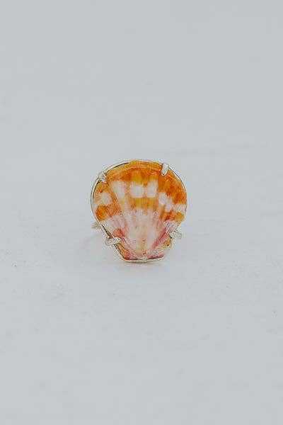 Wings Hawaii - Wholesale Cocktail/Statement Ring - Prong Set Sunrise Shell Ring - SS4