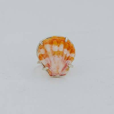 Wings Hawaii - Wholesale Cocktail/Statement Ring - Prong Set Sunrise Shell Ring - SS4