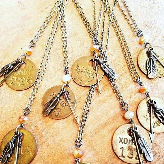 Vintage Cattle Tag Necklace for wholesale by Savannah Hoffman Designs Artisian Jewelry