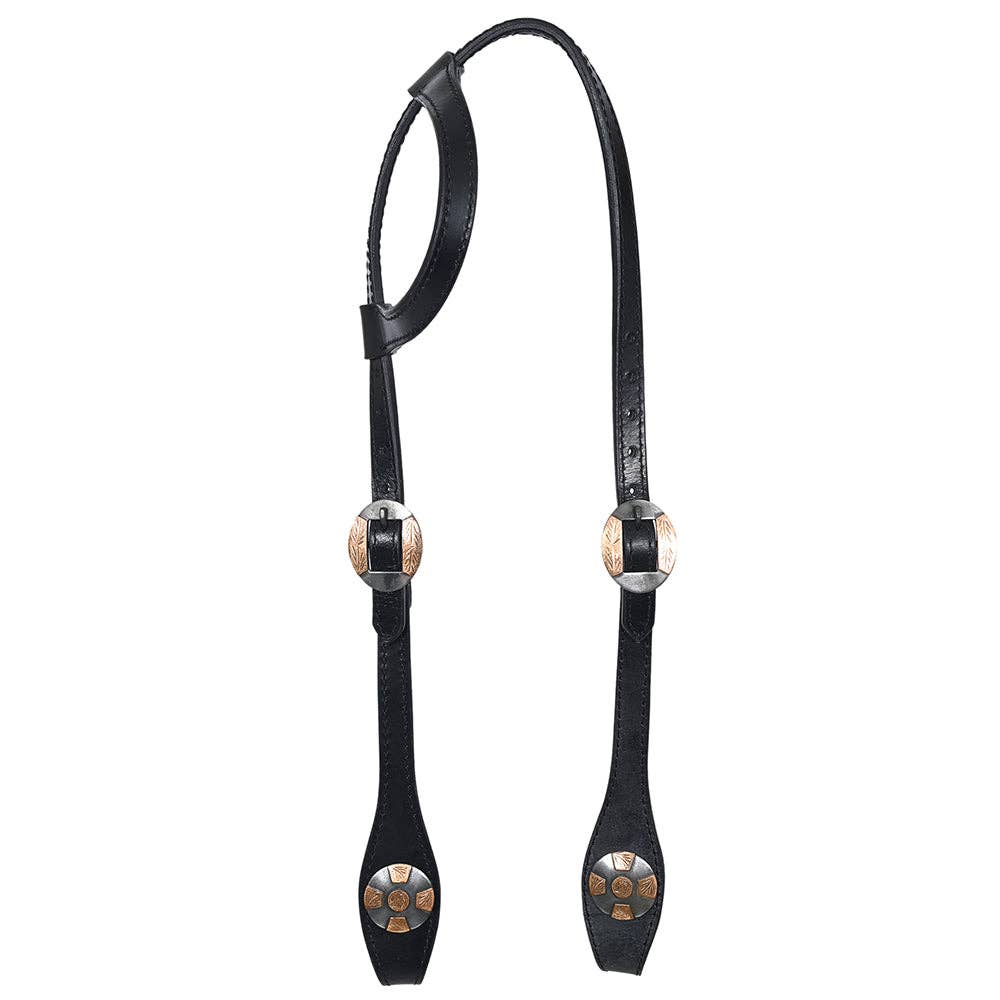 HILASON - Wholesale Horseback Riding Gear - Hilason Horse Genuine Leather One Ear Headstall Bridle GS Concho Black3