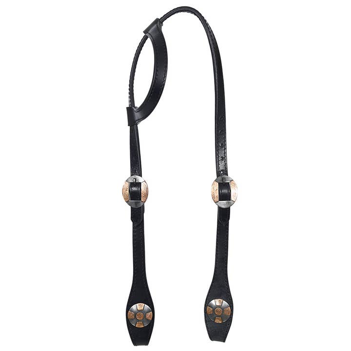 HILASON - Wholesale Horseback Riding Gear - Hilason Horse Genuine Leather One Ear Headstall Bridle GS Concho Black3