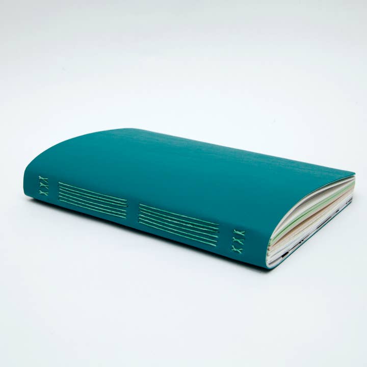 Original Brooks - Wholesale Notebook - Teal Handsewn Notebook with Assorted Paper1