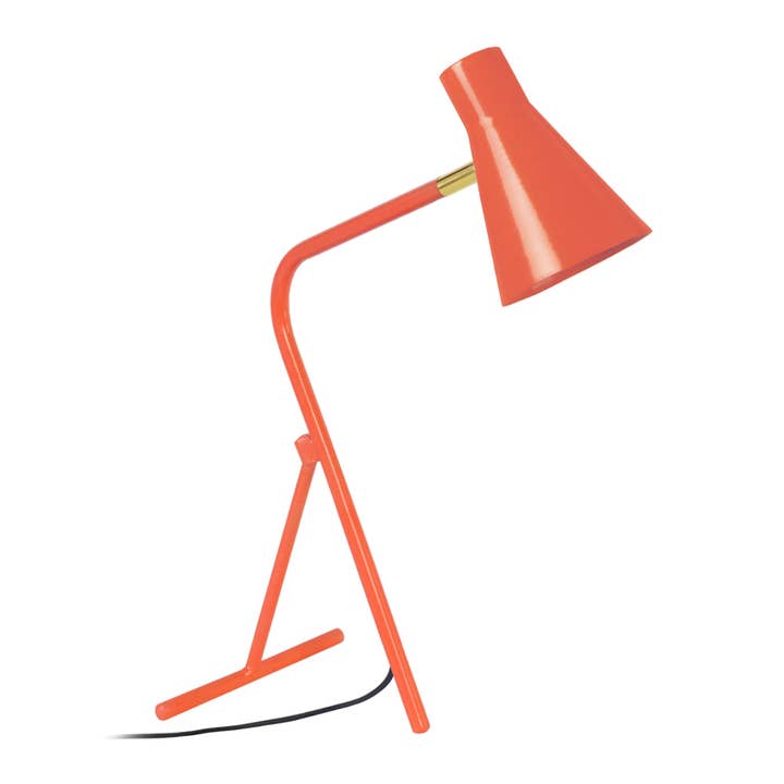 Tosel Shop - Wholesale Accent/Desk Lamp - FUNNEL - Orange Metal Articulated Desk Lamp