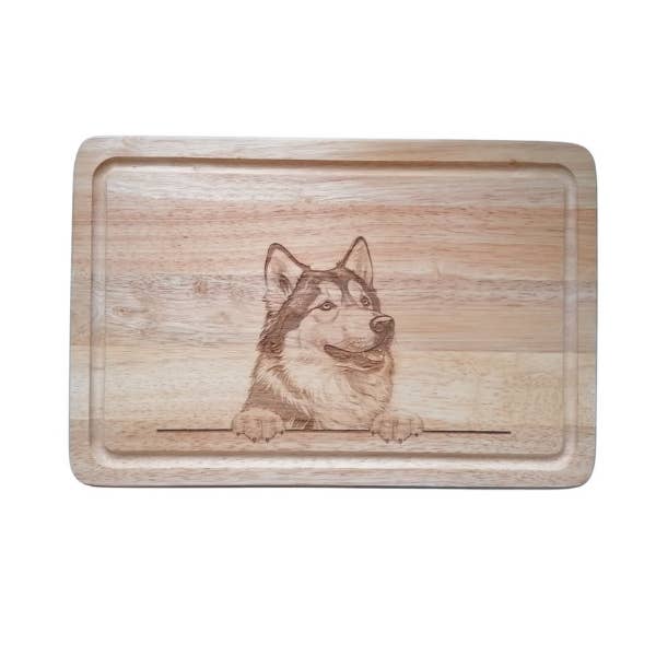 Doughty Designs – wholesale Cutting board – Siberian Husky Dog Design #3 Chopping Board (30x20x1.7cm).