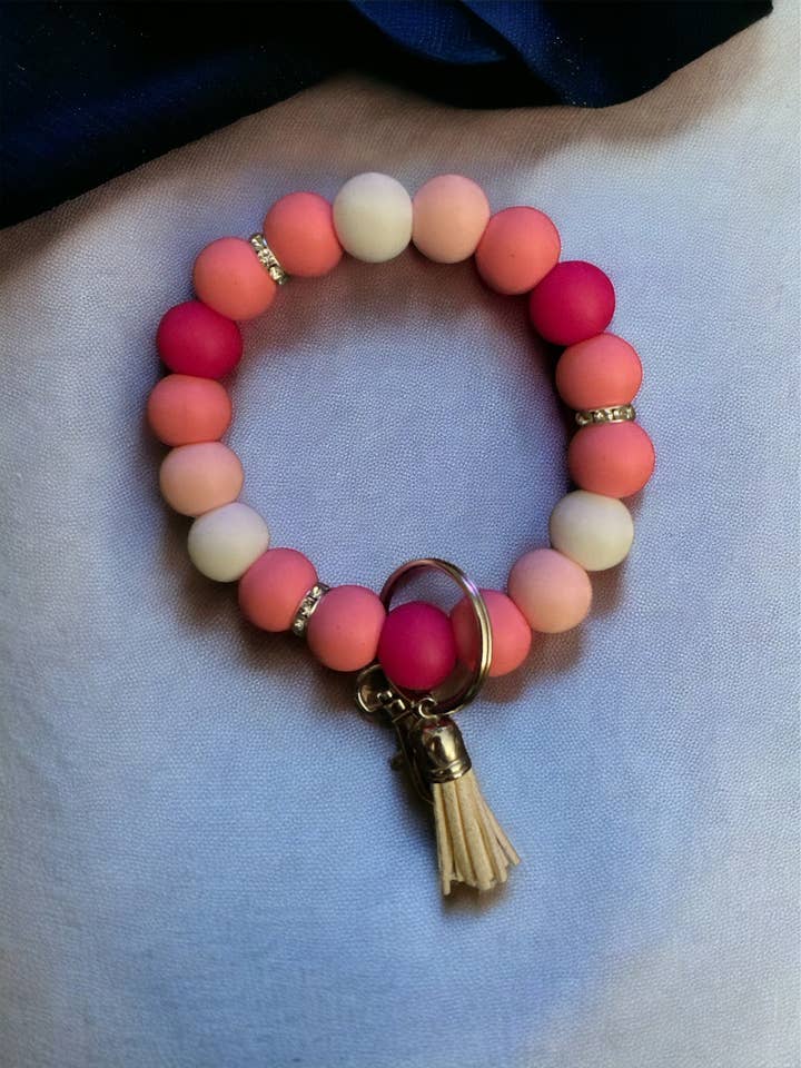 Porte-clés bracelet perlé de mode inspirée, pour la vente par Letrice Custom Creations LLC