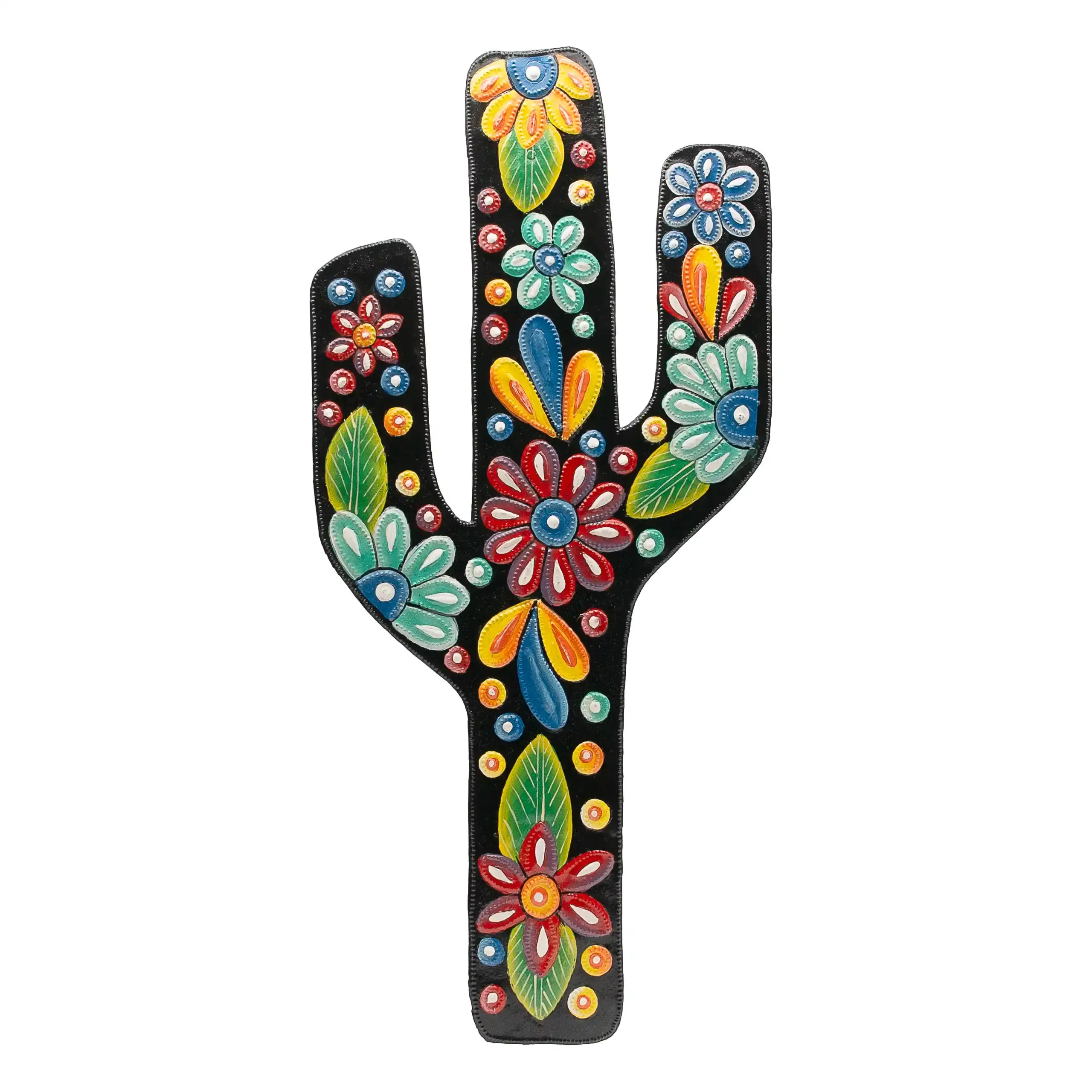 Le Primitif Galleries - Wholesale Wall Art Set - Large Painted Saguaro Cactus0
