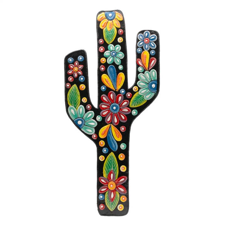 Le Primitif Galleries - Wholesale Wall Art Set - Large Painted Saguaro Cactus