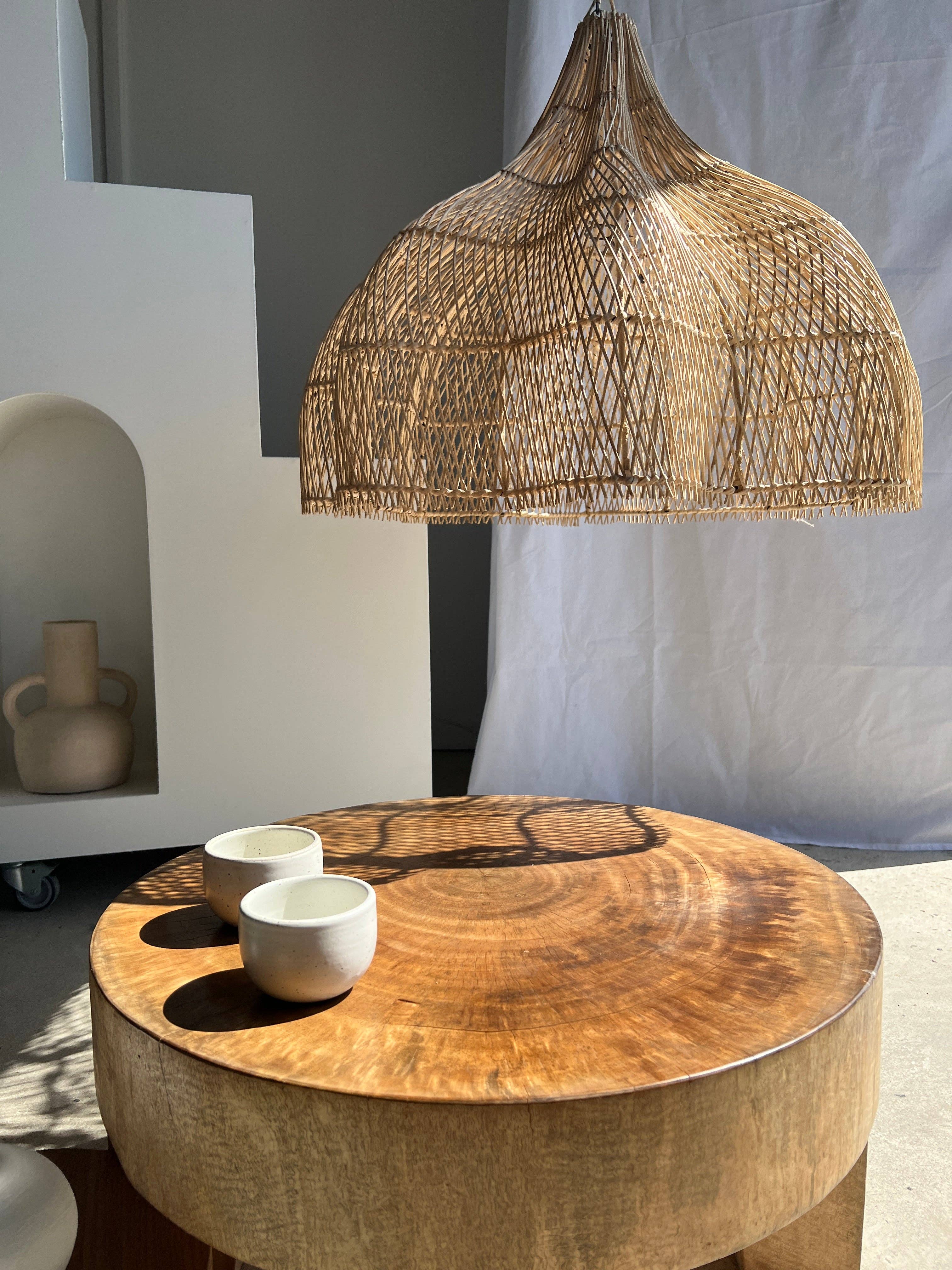 Office Objets - Wholesale Chandelier/Hanging Light - Pendant light, flower-shaped rattan fixture, tulip, corolla H:80cm D80cm79