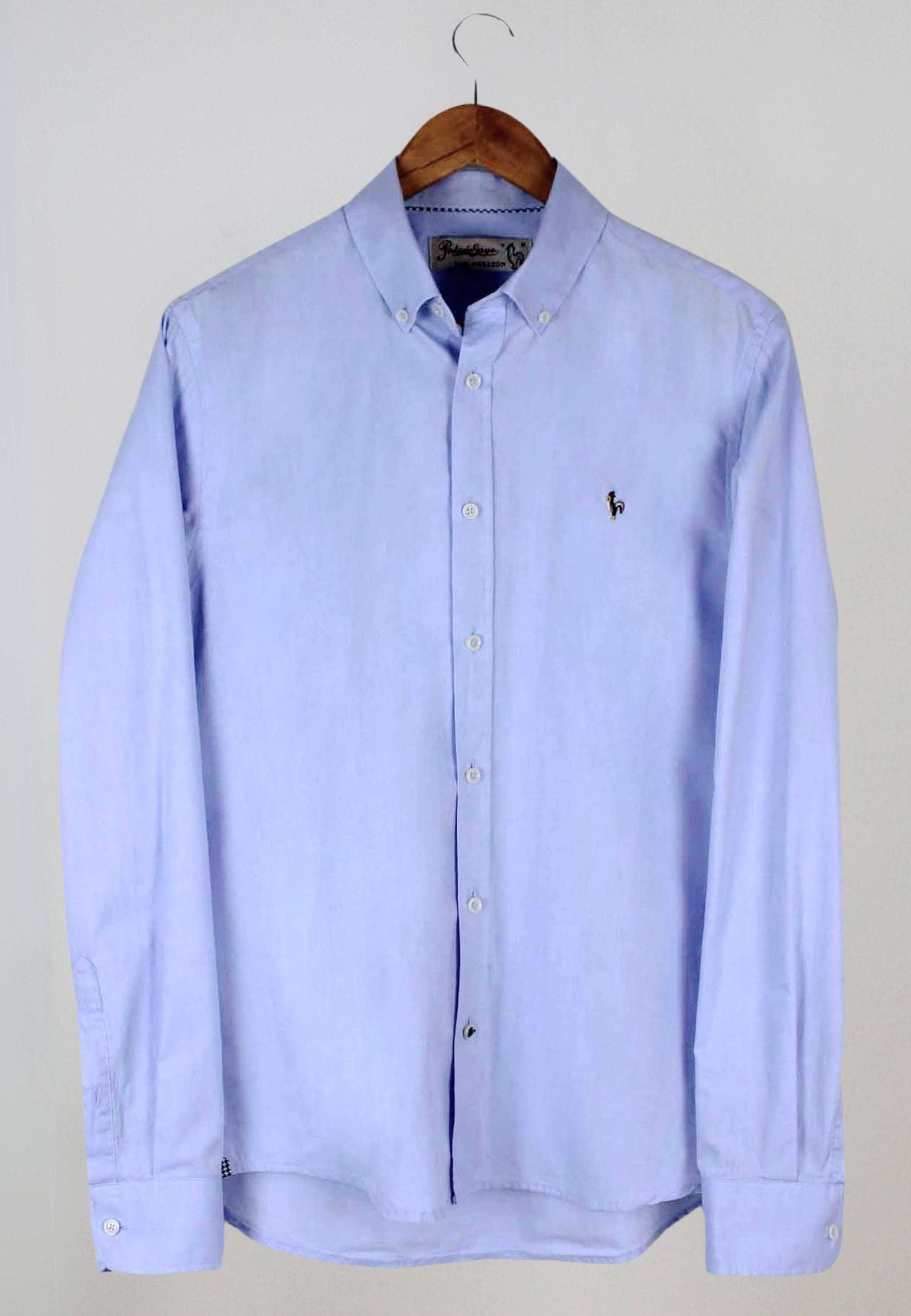 Patadegayo - Venta al por mayor Camisa con botones - Hombre - Camisa oxford lavado celeste4