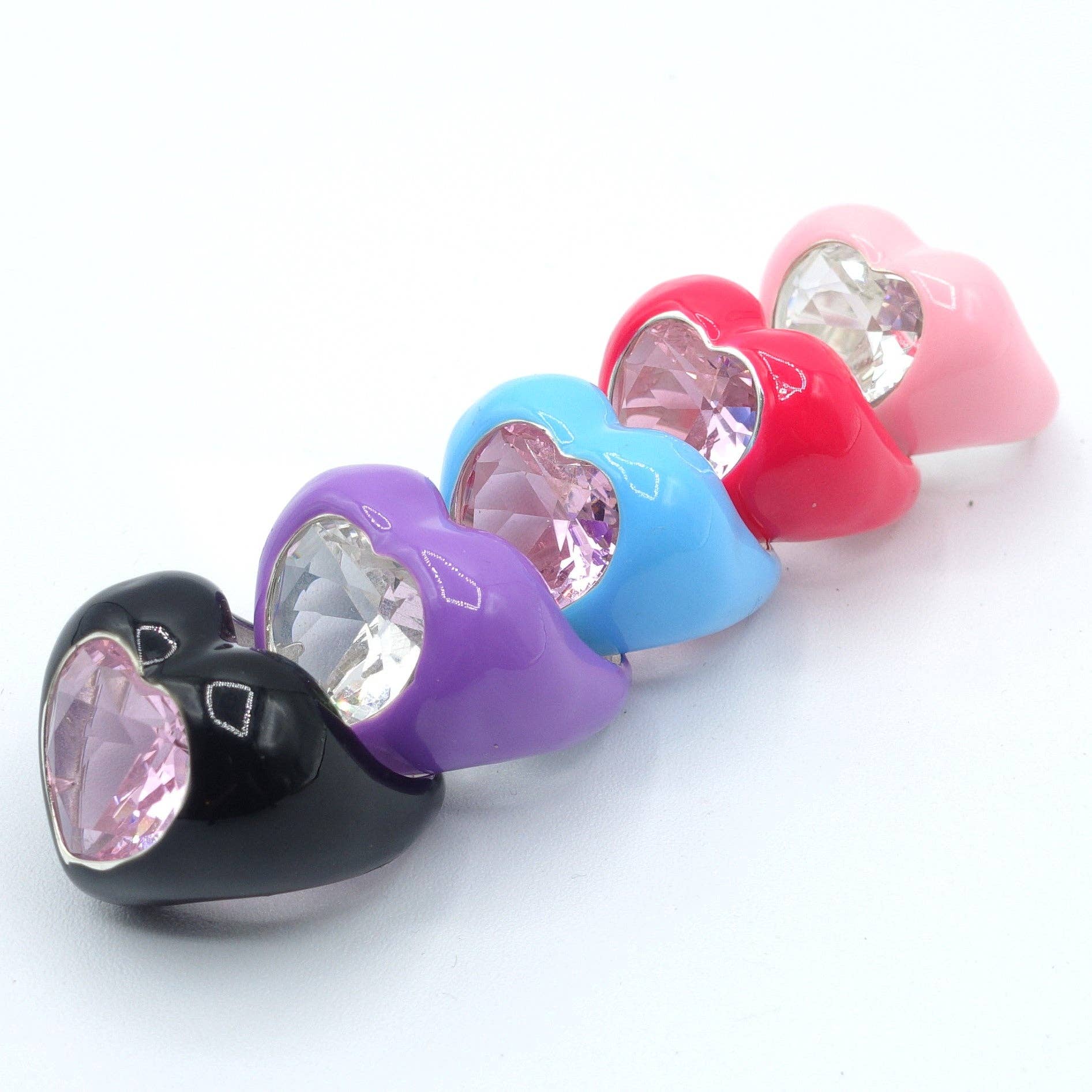 Daemon srls – wholesale Cocktail/statement ring – BROOK ~ CHUNKY - Anello smaltato a forma di cuore7