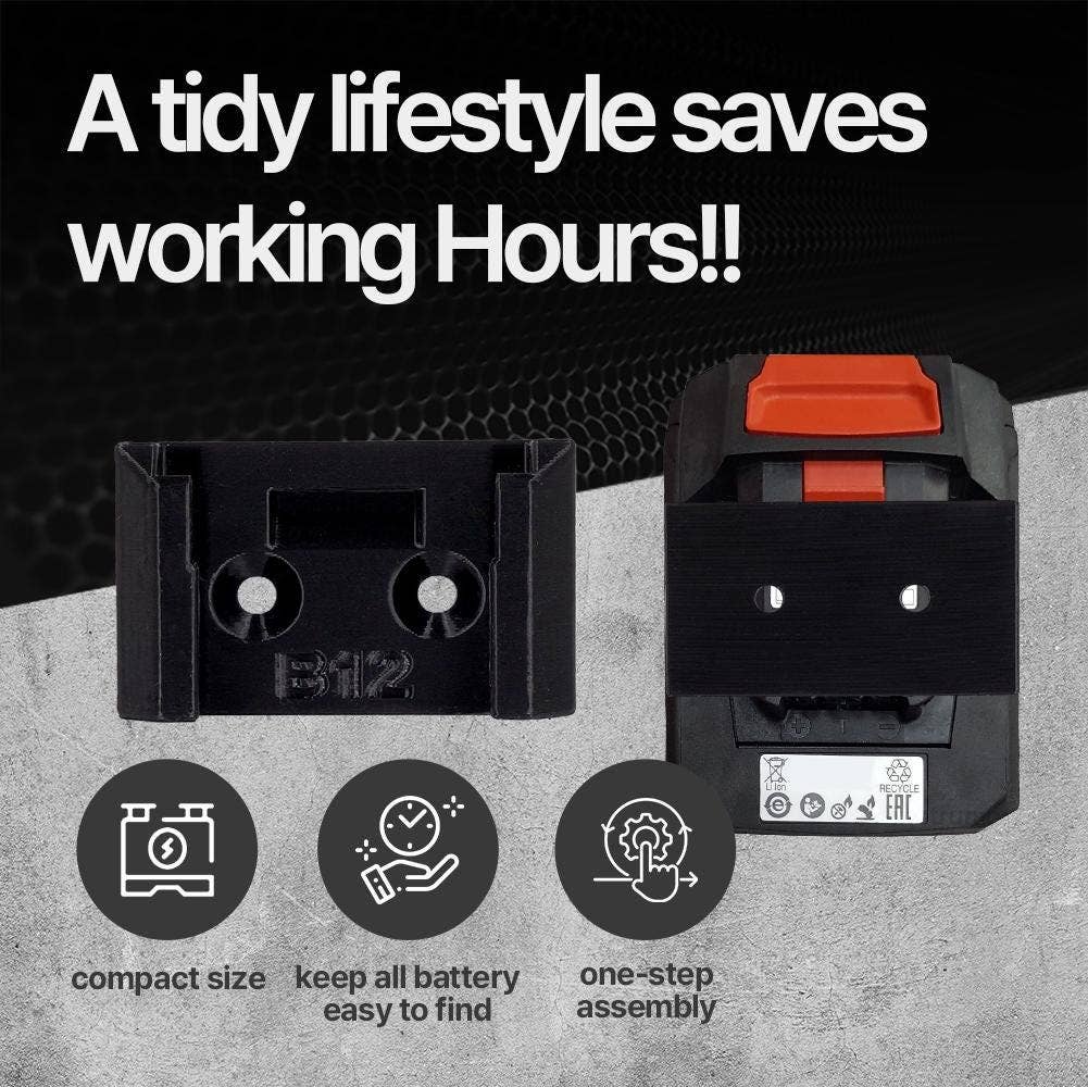 Proto Market – wholesale Wall-mounted shelf – HILTI 12V Wall-Mounted Battery Holder - Space Saving3