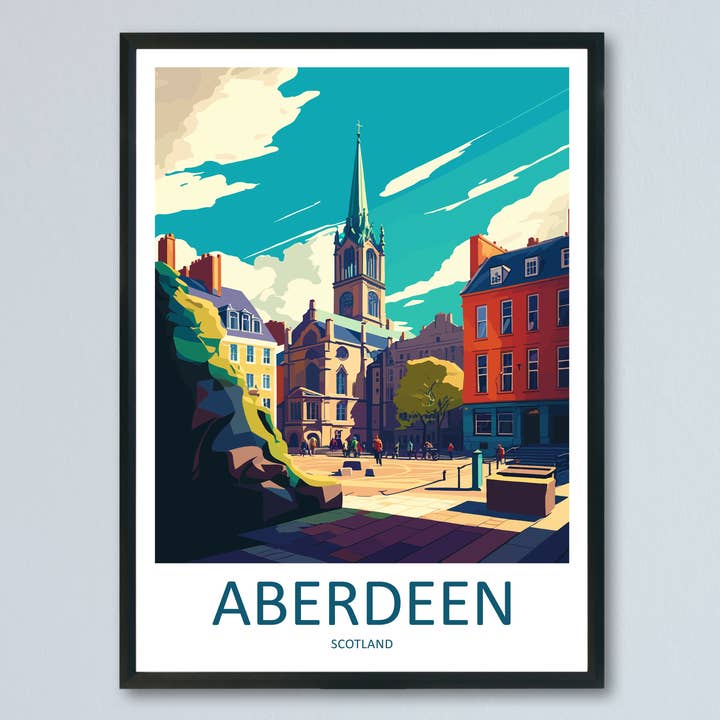 Póster de Viaje de Aberdeen Inglaterra para venta al por mayor de TravelzonaArt