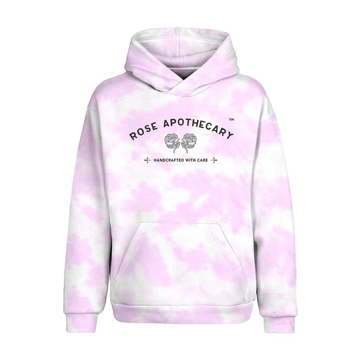 Rose Apothecary Unisex Tie-Dye Pullover Hoodie - Roze voor wholesale door Schitt's Creek