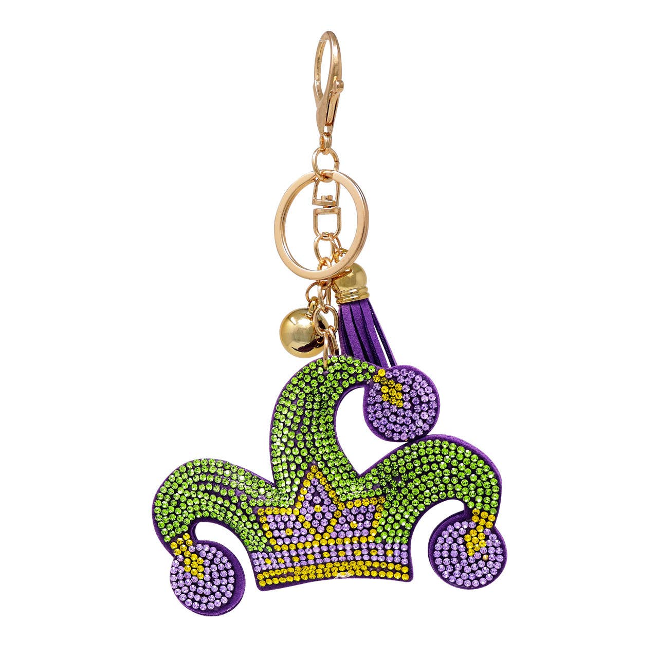 Wholesale Bling Crystal Mardi Gras Jester Hat Bag Charm 31755PEM