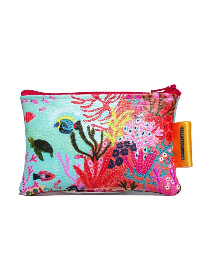 Vegan leather under the sea purse for wholesale by Lousurfacepattern