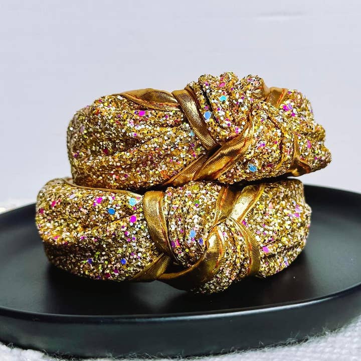 Gold Glitter Headband for wholesale by Golden Rae Wholesale