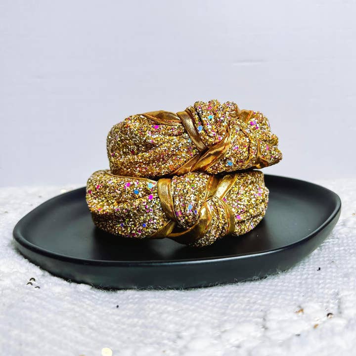 Gold Glitter Headband for wholesale by Golden Rae Wholesale