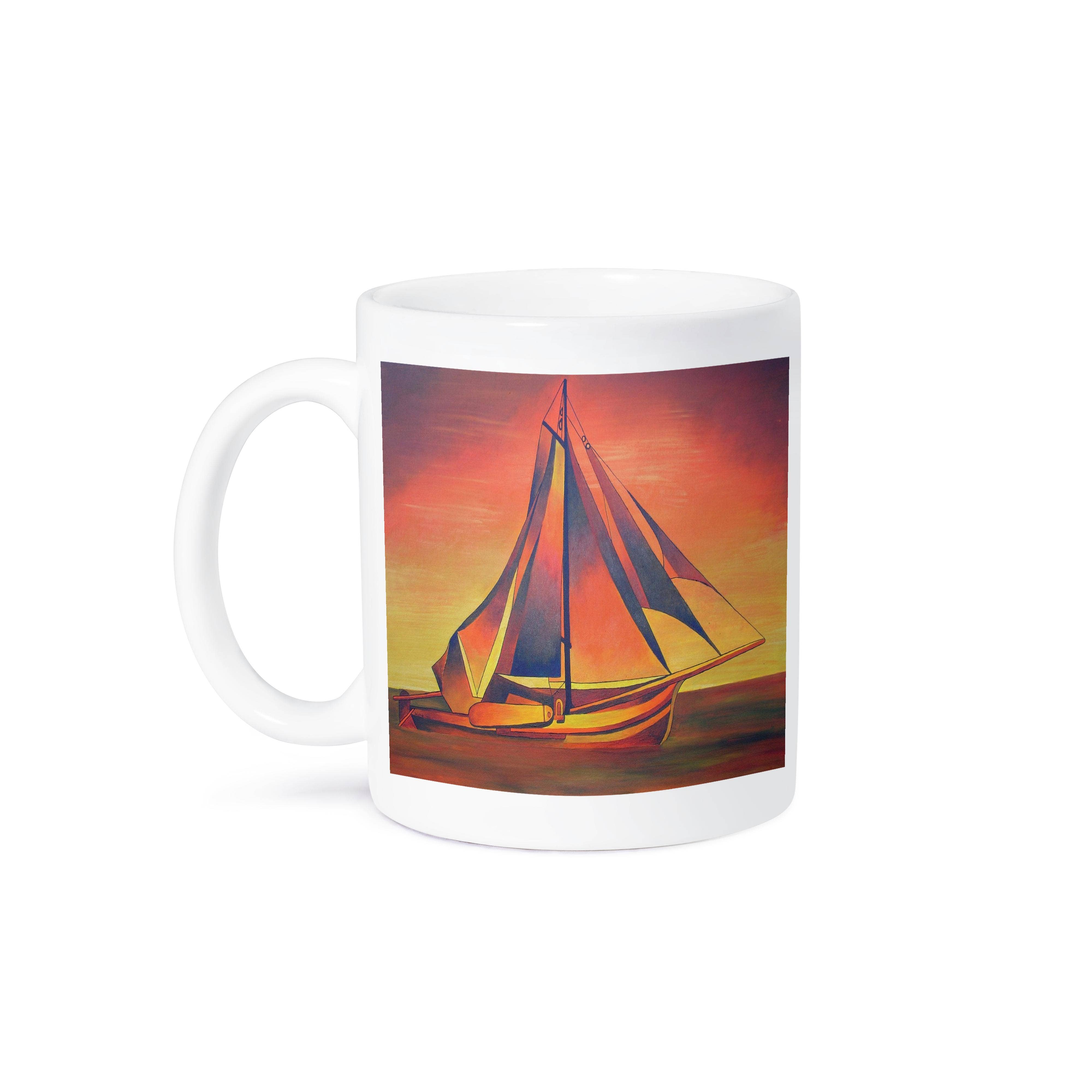 3dRose – wholesale Kaffekoppar – 3dRose, Sienna Segel vid Solnedgång, Mugg8