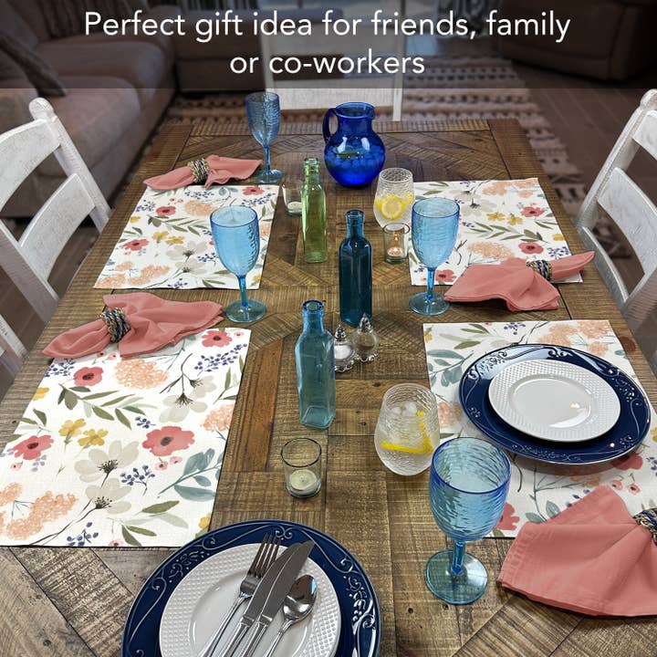 CounterArt/Highland Home/Thirstystone - Vente Sets de table - Set de table décoratif en mélange poly-coton Meadow3