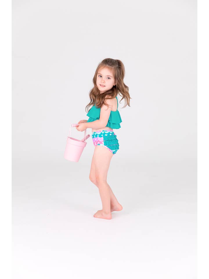 RuffleButts + RuggedButts - Vente Bikini – enfant - Maillot de bain 2 pièces sirène à volants pour filles avec volants arrière signature3
