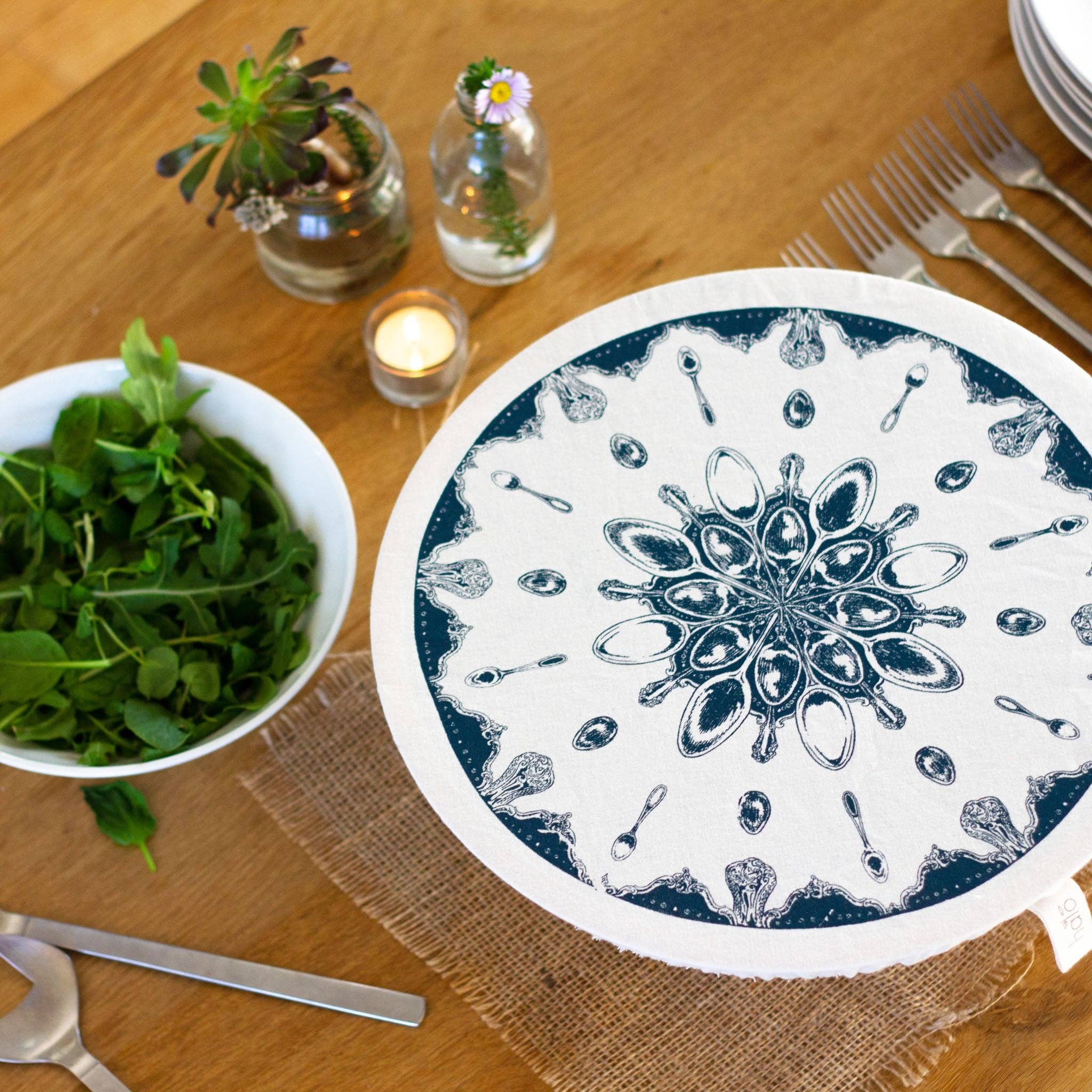 Halo Dish Covers - Wholesale Food Storage Wrap/Bag -  Halo Dish & Bowl Cover Extra Large | Utensils Print1