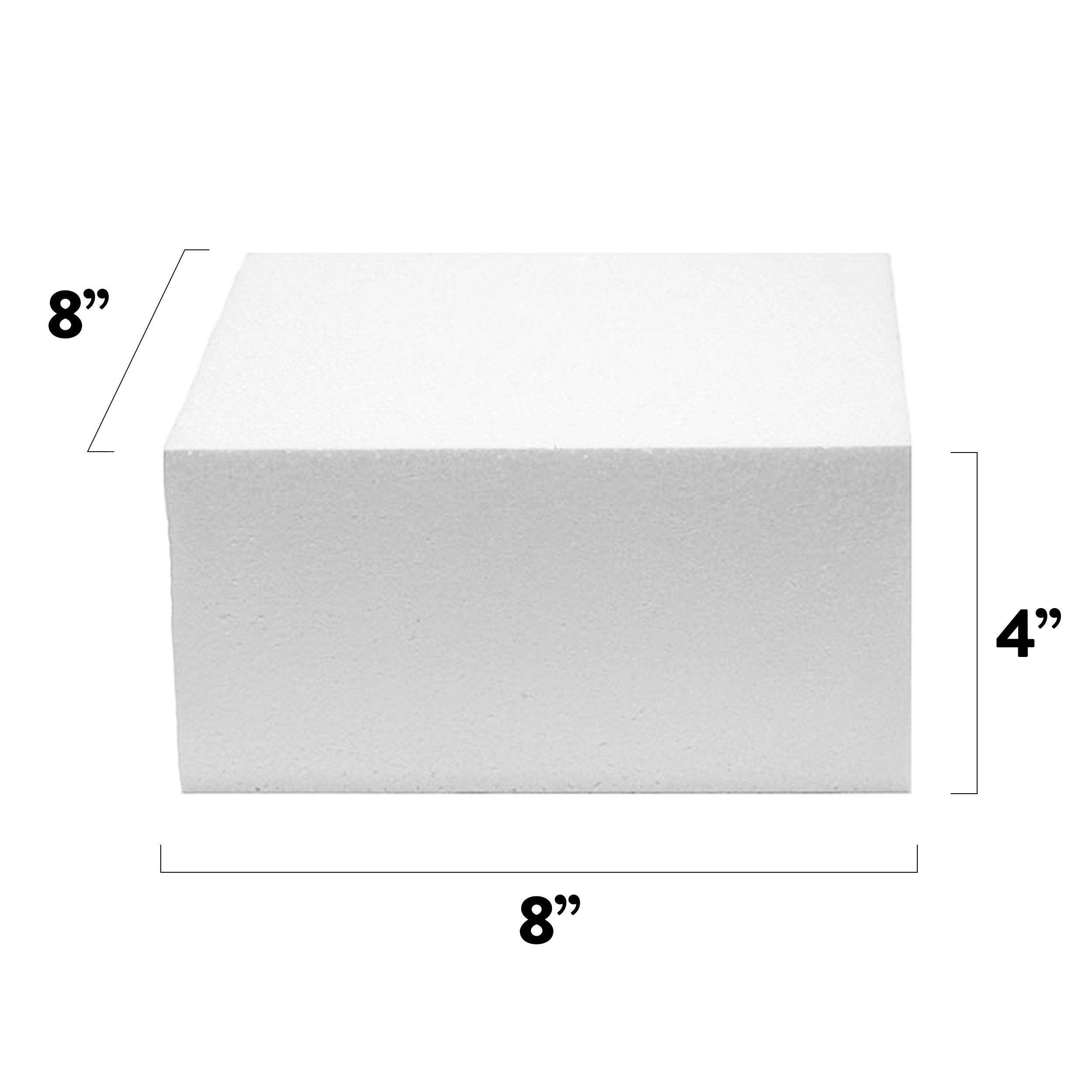 Global Sugar Art - Wholesale Cake Stand - 8x8 Inch Square Cake Dummy – Styrofoam Fake Cake for Decorating, Display & Practice, by Global Sugar Art0