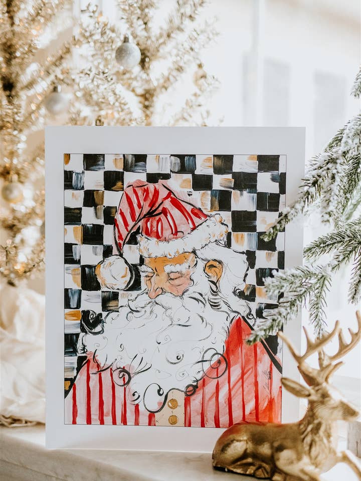 Sleeping Santa Print for wholesale by Rachel Cordaro