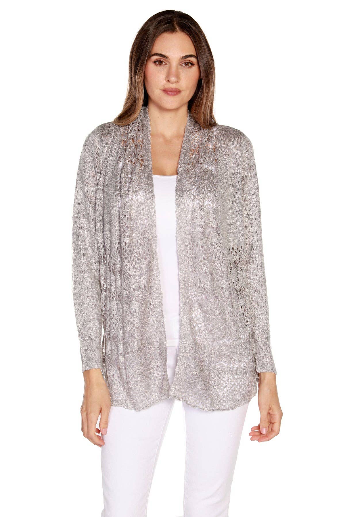 Belldini - Wholesale Cardigan - Women's - Women's Long Sleeve Crochet Knit Swing Cardigan21