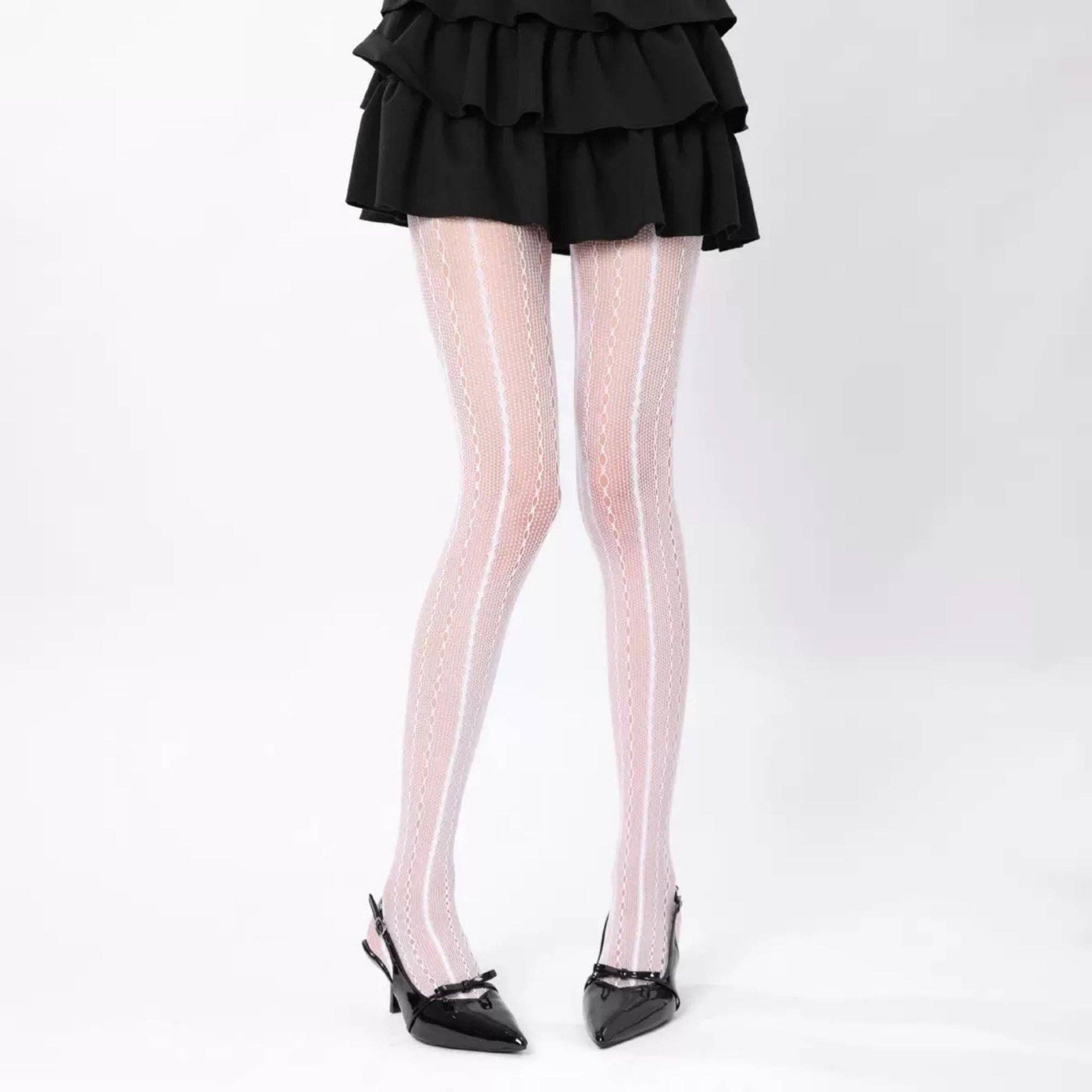 AK Brand – wholesale Tights – Women's – 2-Pack Sheer Patterned Hosiery with Stretch Fishnet Design a12