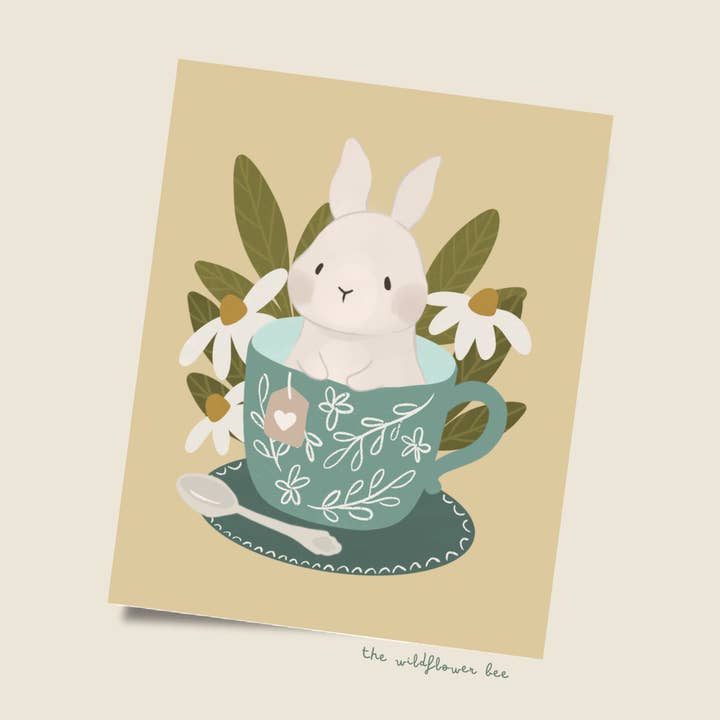 Tasse à thé Bunny Print pour la vente par The Wildflower Bee