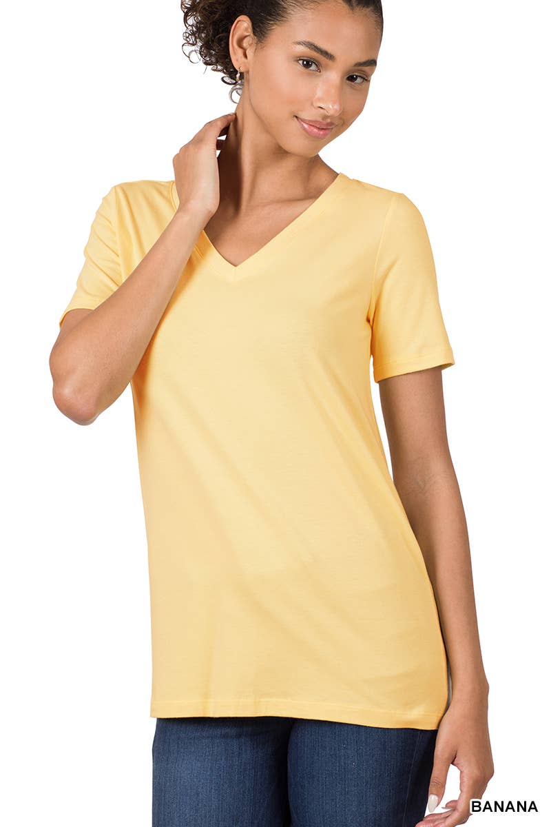 42POPS - Wholesale T-shirt (Zonder tekening) - Dames - Katoenen T-shirt met V-hals en korte mouwen31