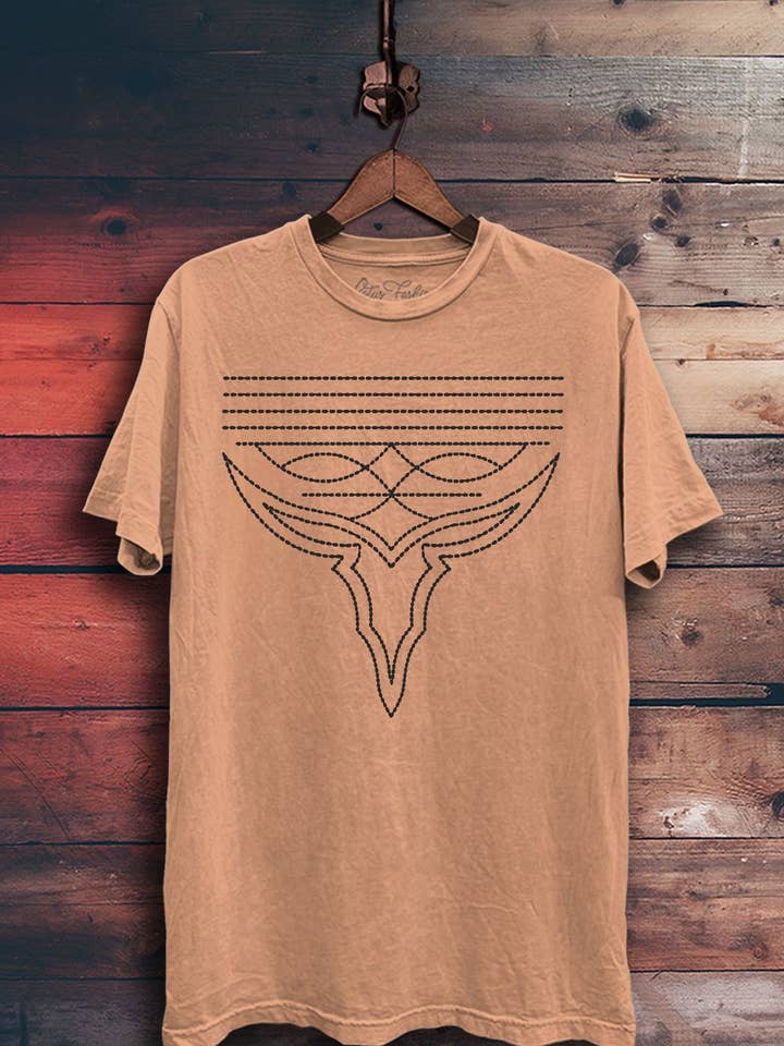 Lotus Fashion Collection - Wholesale T-shirt met print - Dames - Western Boot Stitch top met grafische print0