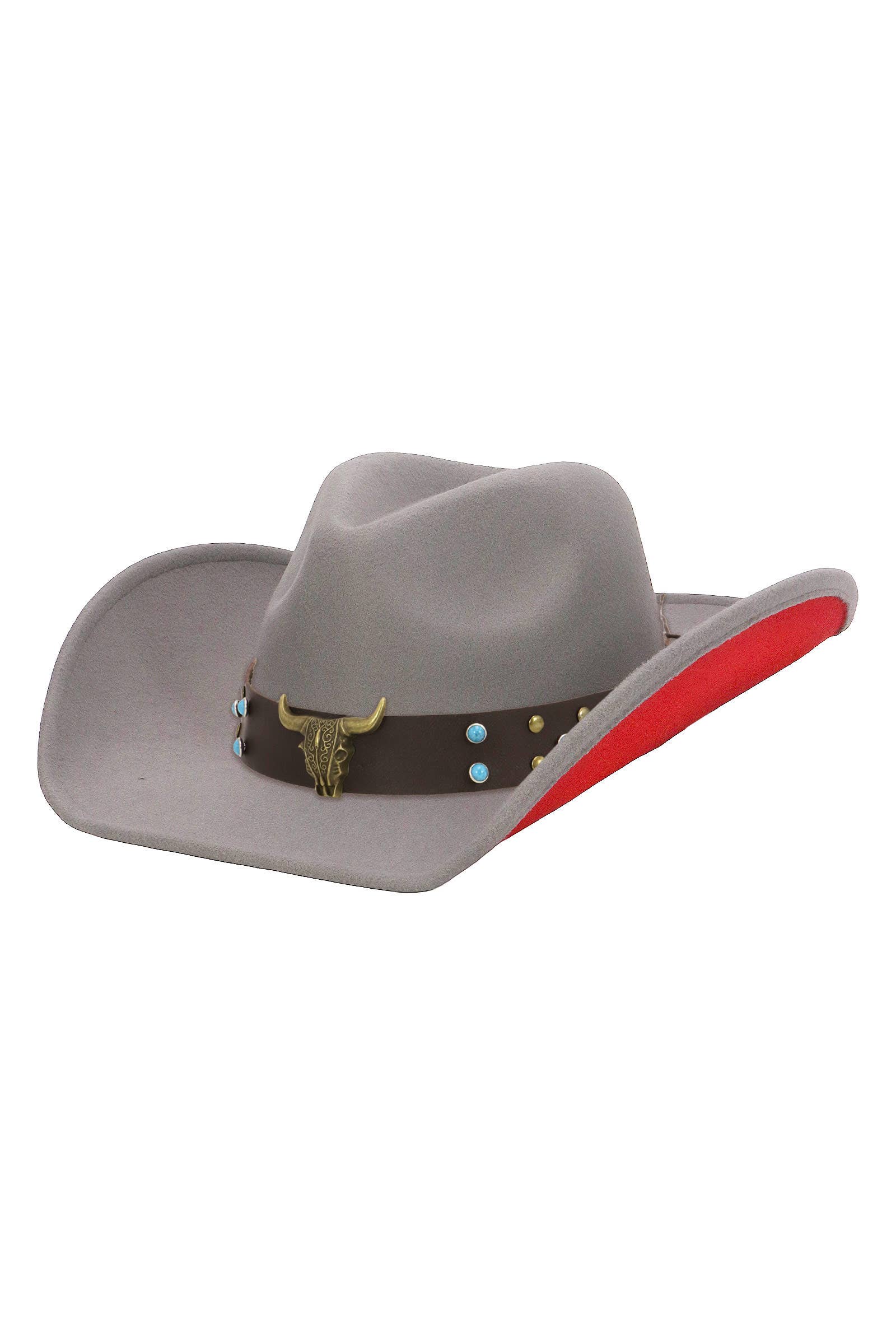 Cap Zone - Vendita all'ingrosso Cappello da cowboy - Unisex - Cappello da Cowboy in Feltro Bicolore Turchese Buffalo4