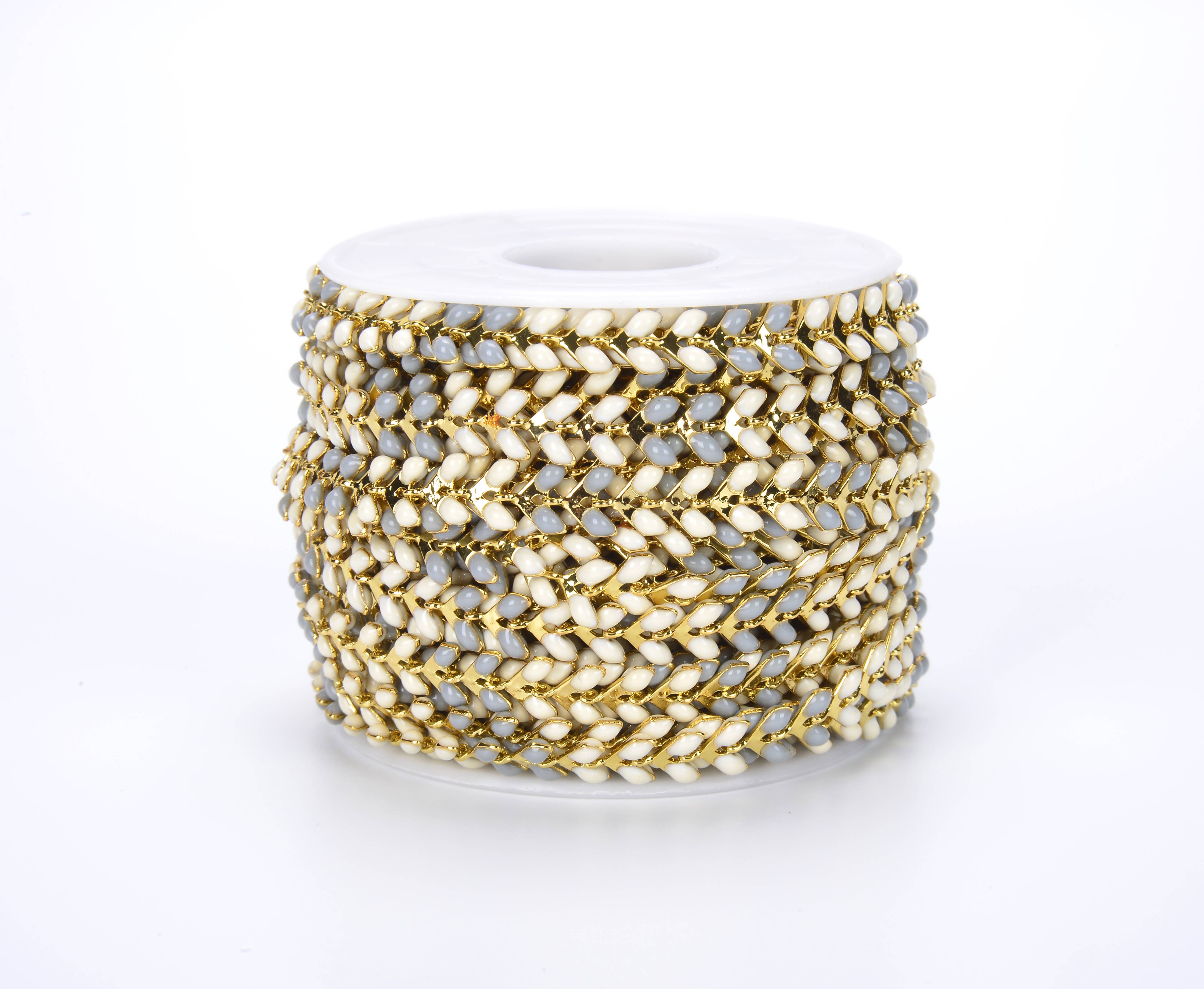 findings4uGem – wholesale Link & chain necklace – Dainty Enamel Chevron-Shaped Gift Craft Chain By Foot, CH0364