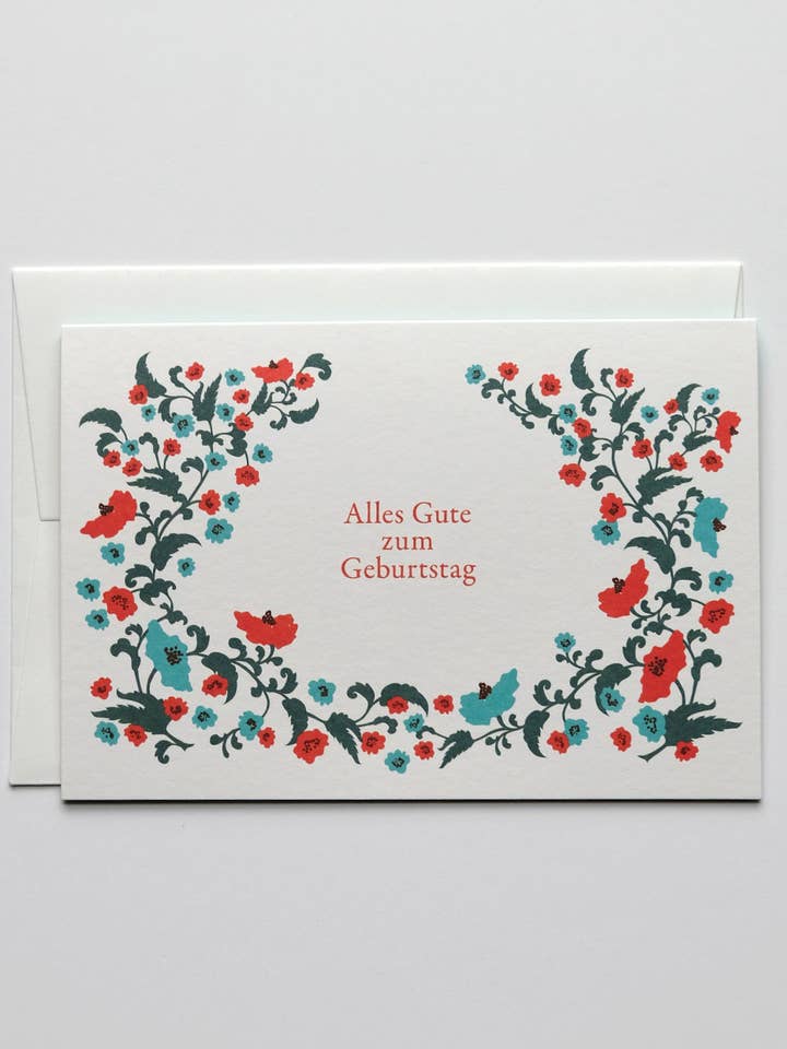 Biglietto di Compleanno con Papaveri per la vendita all'ingrosso da parte di Haferkorn & Sauerbrey