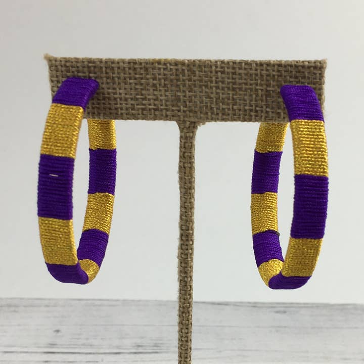 hoops mit Fäden in Violett und Gold für den Großhandel von SongLily
