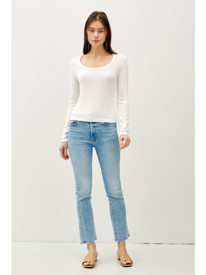 Be Cool - Wholesale Knit Top - Women's - BASIC SCOOP NECK LONG SLEEVE TOP21