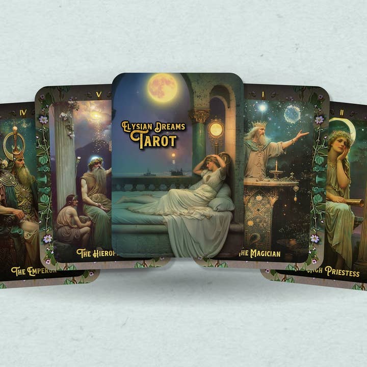 Ibiza Tarot USA - Venta al por mayor Cartas del tarot - Tarot Elysian Dreams - 78 cartas - Tarot - Baraja de tarot - Adivinación - Herramientas de adivinación